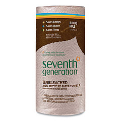 Seventh Generation Natural Unbleached 100% Recycled Paper Kitchen Towel Rolls, 2-Ply, Individually Wrapped, 11 x 9, 120/Roll, 30 Rolls/Carton (13720CT)