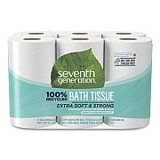 Seventh Generation 100% Recycled Bathroom Tissue, Septic Safe, 2-Ply, White, 240 Sheets/Roll, 12 Rolls/Pack (13733PK)