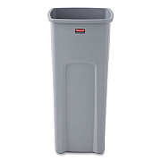 Rubbermaid Commercial Untouchable Square Waste Receptacle, 23 gal, Plastic, Gray (356988GY)
