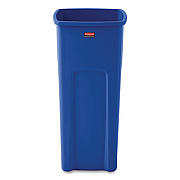 Rubbermaid Commercial Untouchable Square Waste Receptacle, 23 gal, Plastic, Blue (356973BE)