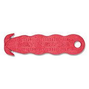 San Jamar Klever Kutter Safety Cutter, 3 Razor Blades, 1" Blade, 4" Plastic Handle, Red (KK403)