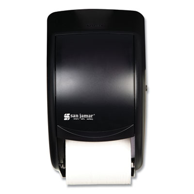 San Jamar Duett Classic Standard Toilet Tissue Dispenser, 2 Roll, 7.5 x 7 x 12.75, Black Pearl (R3500TBK)