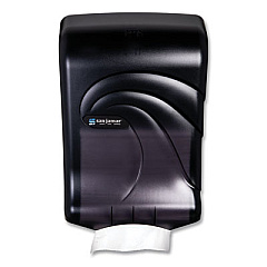 San Jamar Large Capacity Ultrafold Multifold/C-Fold Towel Dispenser, Oceans, 11.75 x 6.25 x 18, Transparent Black Pearl (T1790TBK)
