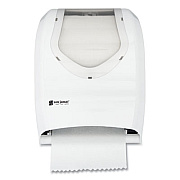 San Jamar Tear-N-Dry Touchless Roll Towel Dispenser, 16.75 x 10 x 12.5, White/Clear (T1370WHCL)