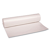Boardwalk Recycled Low-Density Polyethylene Can Liners, 56 gal, 1.1 mil, 43" x 47", Clear, Perforated, 10 Bags/Roll, 10 Rolls/Carton (532)