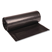 Boardwalk Recycled Low-Density Polyethylene Can Liners, 60 gal, 1.8 mil, 38" x 58", Black, Perforated, 10 Bags/Roll, 10 Rolls/Carton (526)