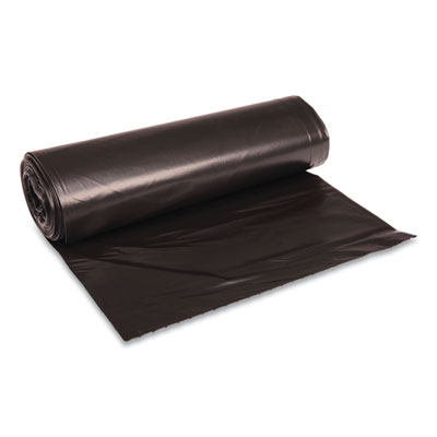 Boardwalk Recycled Low-Density Polyethylene Can Liners, 45 gal, 1.6 mil, 40" x 46", Black, Perforated, 10 Bags/Roll, 10 Rolls/Carton (521)