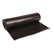 Boardwalk Recycled Low-Density Polyethylene Can Liners, 56 gal, 1.6 mil, 43" x 47", Black, Perforated, 20 Bags/Roll, 5 Rolls/Carton (522)