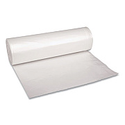 Boardwalk Recycled Low-Density Polyethylene Can Liners, 60 gal, 1.4 mil, 38" x 58", Clear, Perforated, 10 Bags/Roll, 10 Rolls/Carton (537)