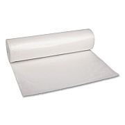 Boardwalk Recycled Low-Density Polyethylene Can Liners, 60 gal, 1.1 mil, 38" x 58", Clear, Perforated, 10 Bags/Roll, 10 Rolls/Carton (533)
