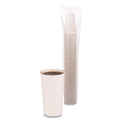 Boardwalk Paper Hot Cups, 20 oz, White, 50/Sleeve, 12 Sleeves/Carton (WHT20HCUP)