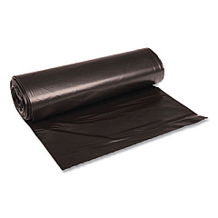 Boardwalk Recycled Low-Density Polyethylene Can Liners, 60 gal, 1.2 mil, 38" x 58", Black, Perforated, 10 Bags/Roll, 10 Rolls/Carton (519)
