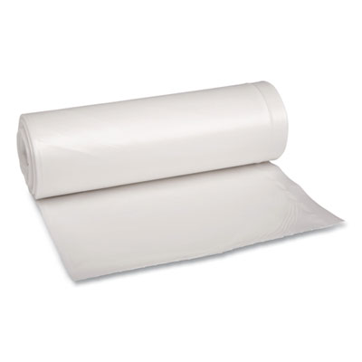 Boardwalk Recycled Low-Density Polyethylene Can Liners, 60 gal, 1.75 mil, 38" x 58", Clear, Perforated, 10 Bags/Roll, 10 Rolls/Carton (538)