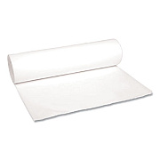 Boardwalk Low-Density Waste Can Liners, 56 gal, 0.6 mil, 43" x 47", White, Perforated Roll, 25 Bags/Roll, 4 Rolls/Carton (4347EXH)