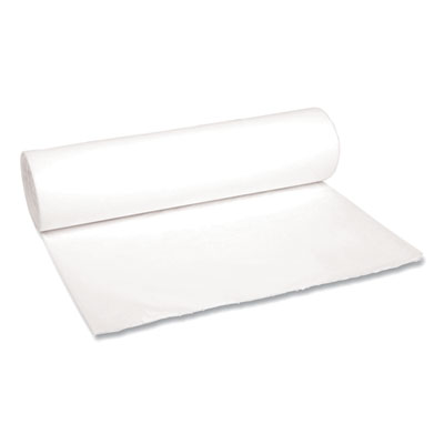 Boardwalk Low-Density Waste Can Liners, 56 gal, 0.6 mil, 43" x 47", White, Perforated Roll, 25 Bags/Roll, 4 Rolls/Carton (4347EXH)