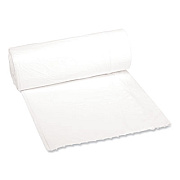 Boardwalk Low-Density Waste Can Liners, 16 gal, 0.4 mil, 24" x 32", White, Perforated Roll, 25 Bags/Roll, 20 Rolls/Carton (2432EXH)