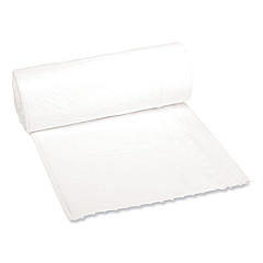 Boardwalk Low-Density Waste Can Liners, 16 gal, 0.4 mil, 24" x 32", White, Perforated Roll, 25 Bags/Roll, 20 Rolls/Carton (2432EXH)