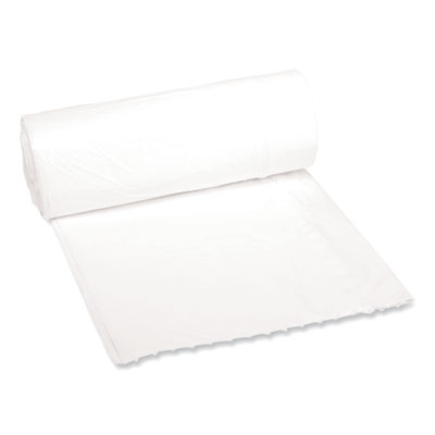 Boardwalk Low-Density Waste Can Liners, 16 gal, 0.4 mil, 24" x 32", White, Perforated Roll, 25 Bags/Roll, 20 Rolls/Carton (2432EXH)