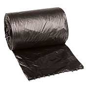 Boardwalk Low-Density Waste Can Liners, 4 gal, 0.35 mil, 17" x 17", Black, Perforated Roll, 50 Bags/Roll, 20 Rolls/Carton (1717L)