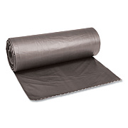 Boardwalk Low-Density Waste Can Liners, 60 gal, 0.95 mil, 38" x 58", Gray, Perforated Roll, 25 Bags/Roll, 4 Rolls/Carton (528)