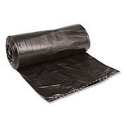 Boardwalk Low-Density Waste Can Liners, 33 gal, 0.5 mil, 33" x 39", Black, Perforated Roll, 25 Bags/Roll, 8 Rolls/Carton (3339H)