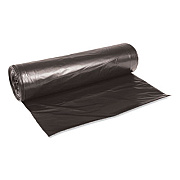 Boardwalk Low-Density Waste Can Liners, 45 gal, 0.6 mil, 40" x 46", Black, Perforated Roll, 25 Bags/Roll, 4 Rolls/Carton (4046H)