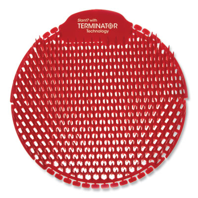 Fresh Products Slant7 with Terminator Urinal Screen, Forest Scent, Red, 5/Box (S7TBX)