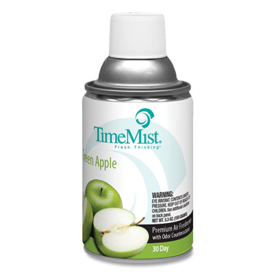 TimeMist Premium Metered Air Freshener Refill, Green Apple, 5.3 oz Aerosol Spray, 12/Carton (1042694)