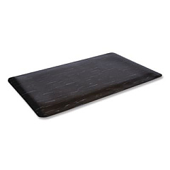 Crown Cushion-Step Marbleized Rubber Mat, Rectangular, Black Smooth Surface, 36" x 72" (CU3672BK)