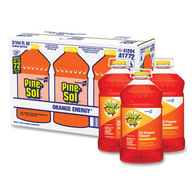 Pine-Sol All-Purpose Cleaner, Orange Energy, 144 oz Bottle, 3/Carton (41772CT)