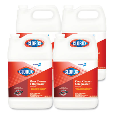 Clorox Professional Floor Cleaner and Degreaser Concentrate, 1 gal Bottle, 4/Carton (30892CT)