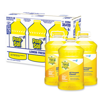 Pine-Sol All Purpose Cleaner, Lemon Fresh, 144 oz Bottle, 3/Carton (35419CT)