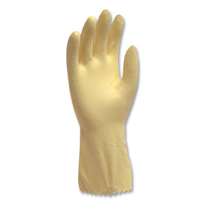 AMBITEX Pro L6500 Series Flock-Lined Latex Gloves, 12" Long, Medium, Yellow, 12 Pairs (LMD6500)