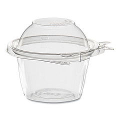 Dart ClearPac SafeSeal Tamper-Resistant, Tamper-Evident Containers, Snack Cup, Domed Lid, 8 oz, Clear, Plastic, 272/Carton (SC8D)