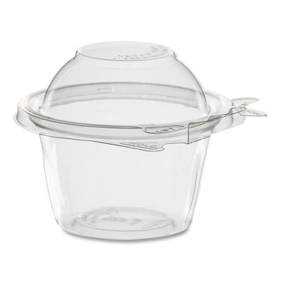Dart ClearPac SafeSeal Tamper-Resistant, Tamper-Evident Containers, Snack Cup, Domed Lid, 8 oz, Clear, Plastic, 272/Carton (SC8D)