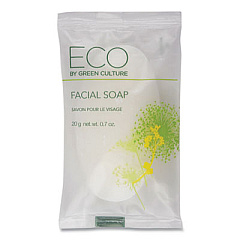 Eco By Green Culture Facial Soap Bar, Clean Scent, 0.71 oz, 500/Carton (SPEGCFL)