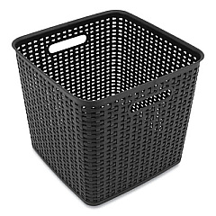 Advantus Plastic Weave Bin, Extra Large, 12.6" x 11.1" x 16.6", Black (37519)