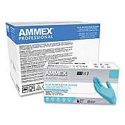 AMMEX Professional Nitrile Exam Gloves, Powder-Free, 3 mil, Medium, Blue, 100/Box (APFN44100)