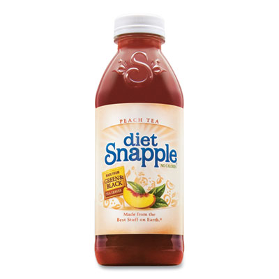 Snapple Diet Flavored Tea, Peach, 20 oz Bottle, 24/Carton (10002880)