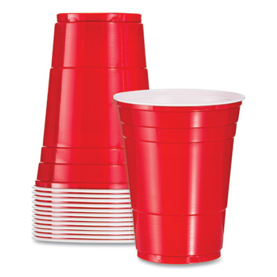Dart Solo Party Plastic Cold Drink Cups, 16 oz, Red, 288/Carton (Y16120001)