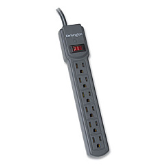 Kensington Six-Outlet Power Strip, 120V, 4 ft Cord, 1.5 x 3.75 x 13, Cream/Ivory (38214)