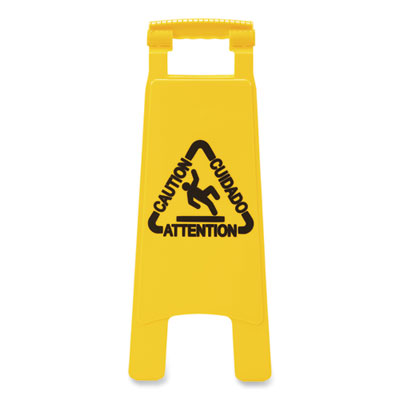 Boardwalk Site Safety Wet Floor Caution Sign, 2-Sided, 10 x 2 x 26, Yellow (26FLOORSIGN)