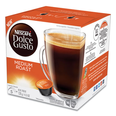 NESCAF Dolce Gusto Capsules, Medium Roast, 16/Box (77319BX)