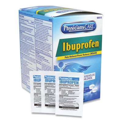 PhysiciansCare Ibuprofen Tablets, Two-Pack, 50 Packs/Box (90015)