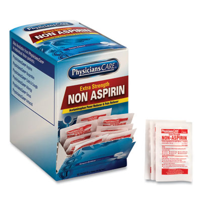 PhysiciansCare Extra-Strength Acetaminophen Tablets, Two-Pack, 50 Packs/Box (90016)