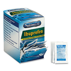 PhysiciansCare Ibuprofen Pain Reliever Tablets, Two-Pack, 125 Packs/Box (90109)