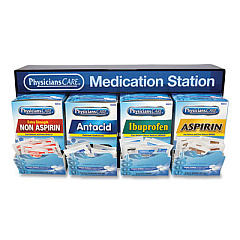 PhysiciansCare Medication Station, Aspirin, Ibuprofen, Non Aspirin Pain Reliever, Antacid (90780)