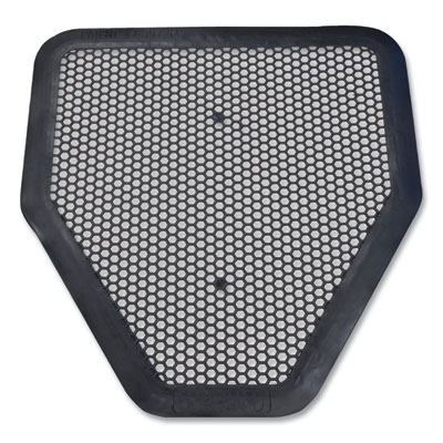 Big D Industries Deo-Gard Disposable Urinal Mat, Shield-Shaped, Fresh Mountain Air Scent, Charcoal Gray Perforated Surface, 17.5 x 20.5, 6/CT (6668)