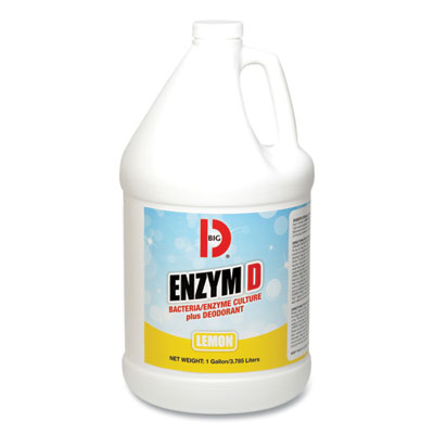 Big D Industries Enzym D Digester Liquid Deodorant, Lemon, 1 gal Bottle, 4/Carton (1500)