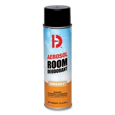Big D Industries Aerosol Room Deodorant, Sunburst Scent, 15 oz Can, 12/Carton (351)